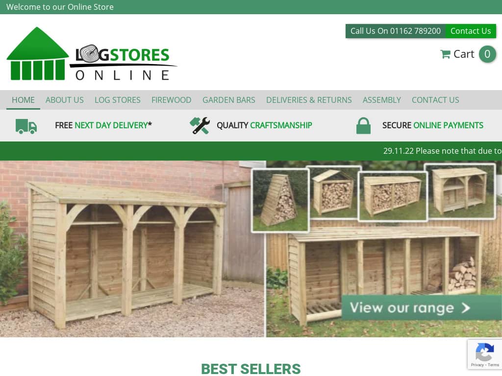 Log Stores Online Website Design