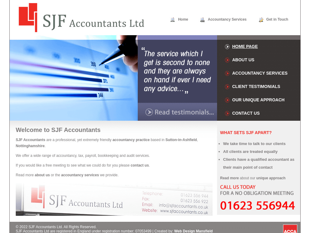 SJF Accountants Website Design