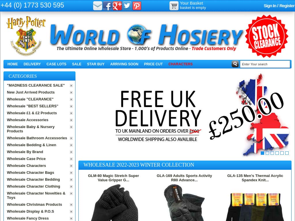 World of Hosiery Website Design