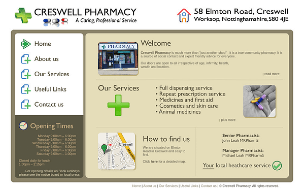 Creswell Pharmacy Website Design